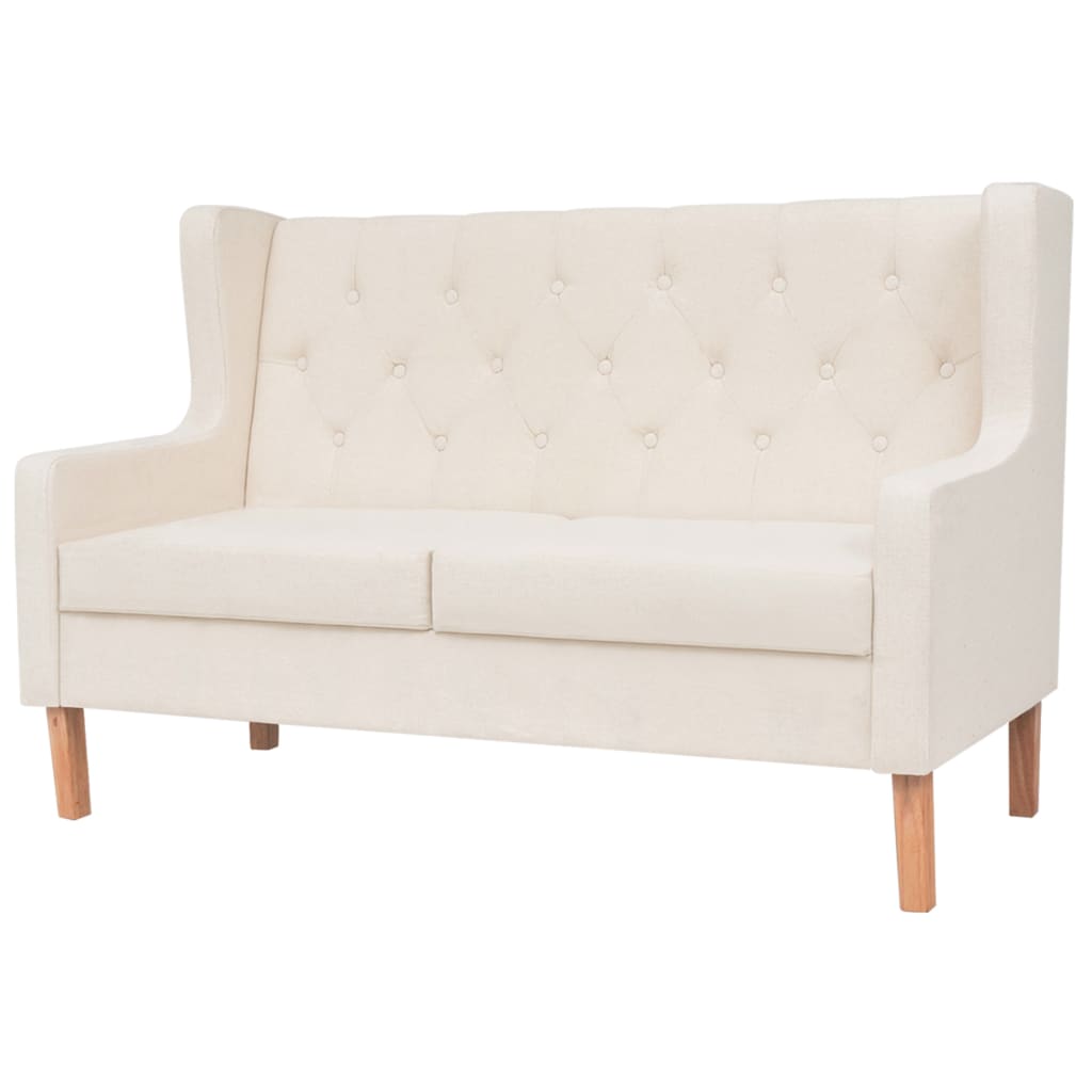 NNEVL Sofa Set 2 Pieces Fabric Cream White