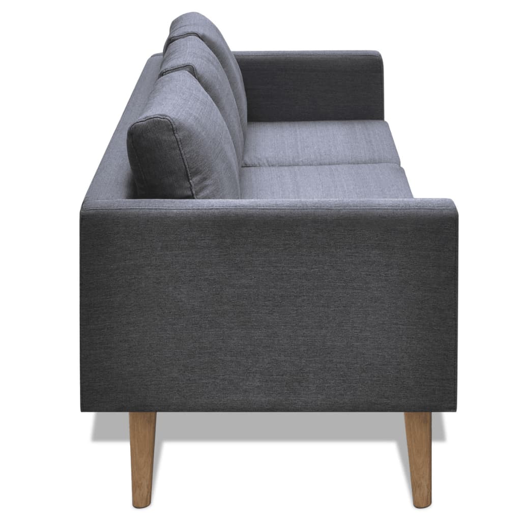 NNEVL Sofa 3-Seater Fabric Dark Grey