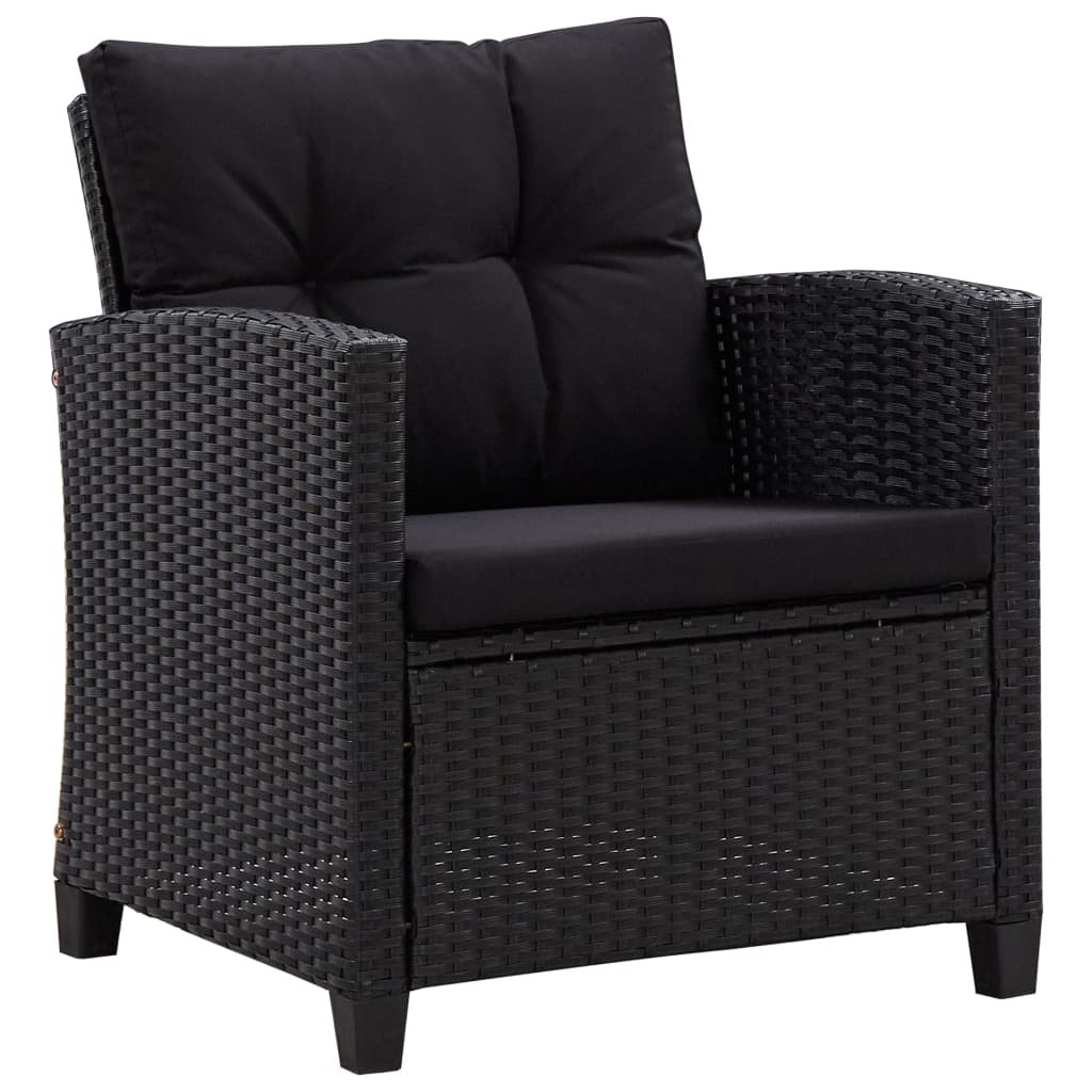 NNEVL 6 Piece Garden Sofa Set with Cushions Poly Rattan Black