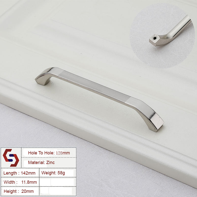 NNEDSZ Zinc Kitchen Cabinet Handles Bar Drawer Handle Pull silver color hole to hole 128MM