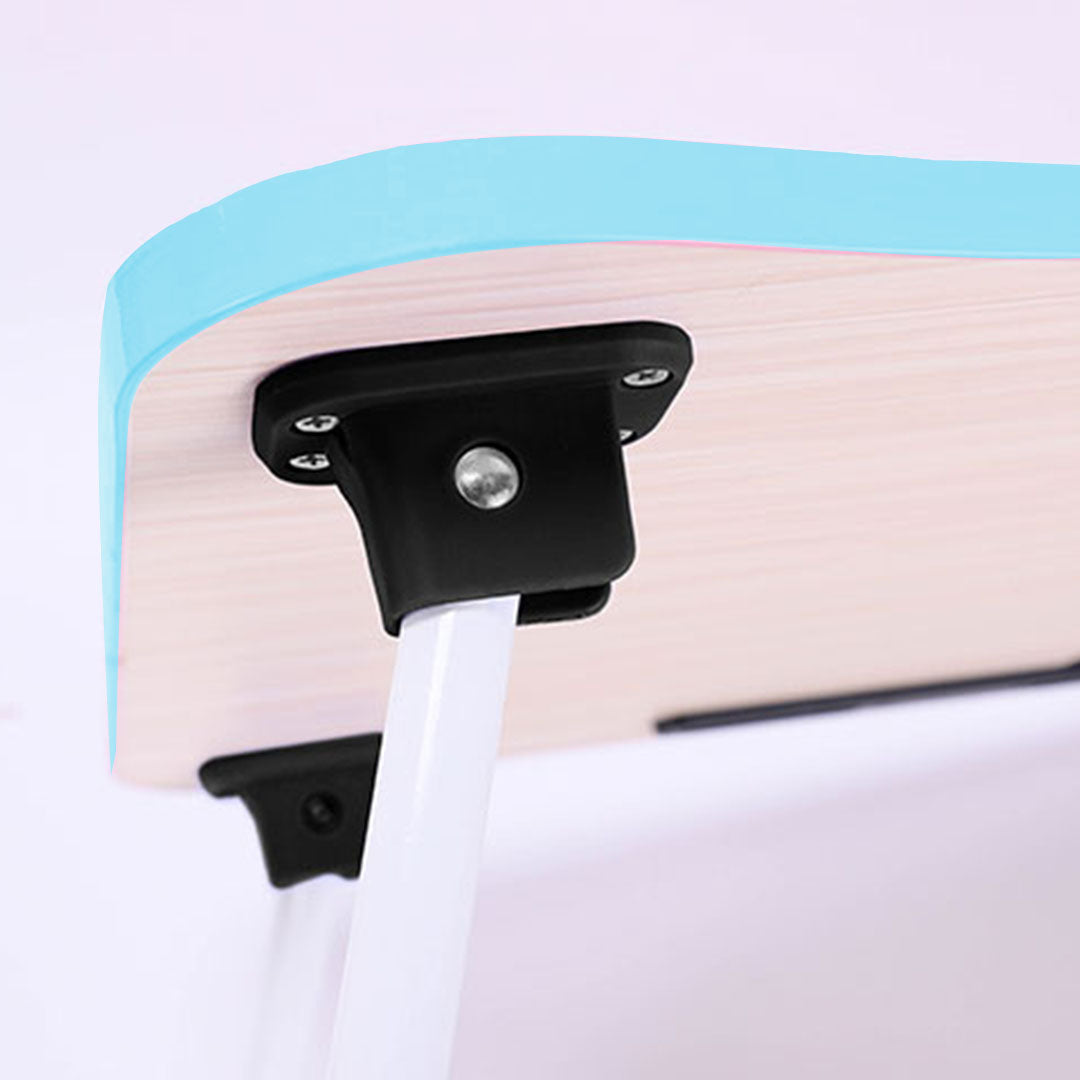 NNEAGS 2X Blue Portable Bed Table Adjustable Foldable Bed Sofa Study Table Laptop Mini Desk with Notebook Stand Cup Slot Home Decor-4