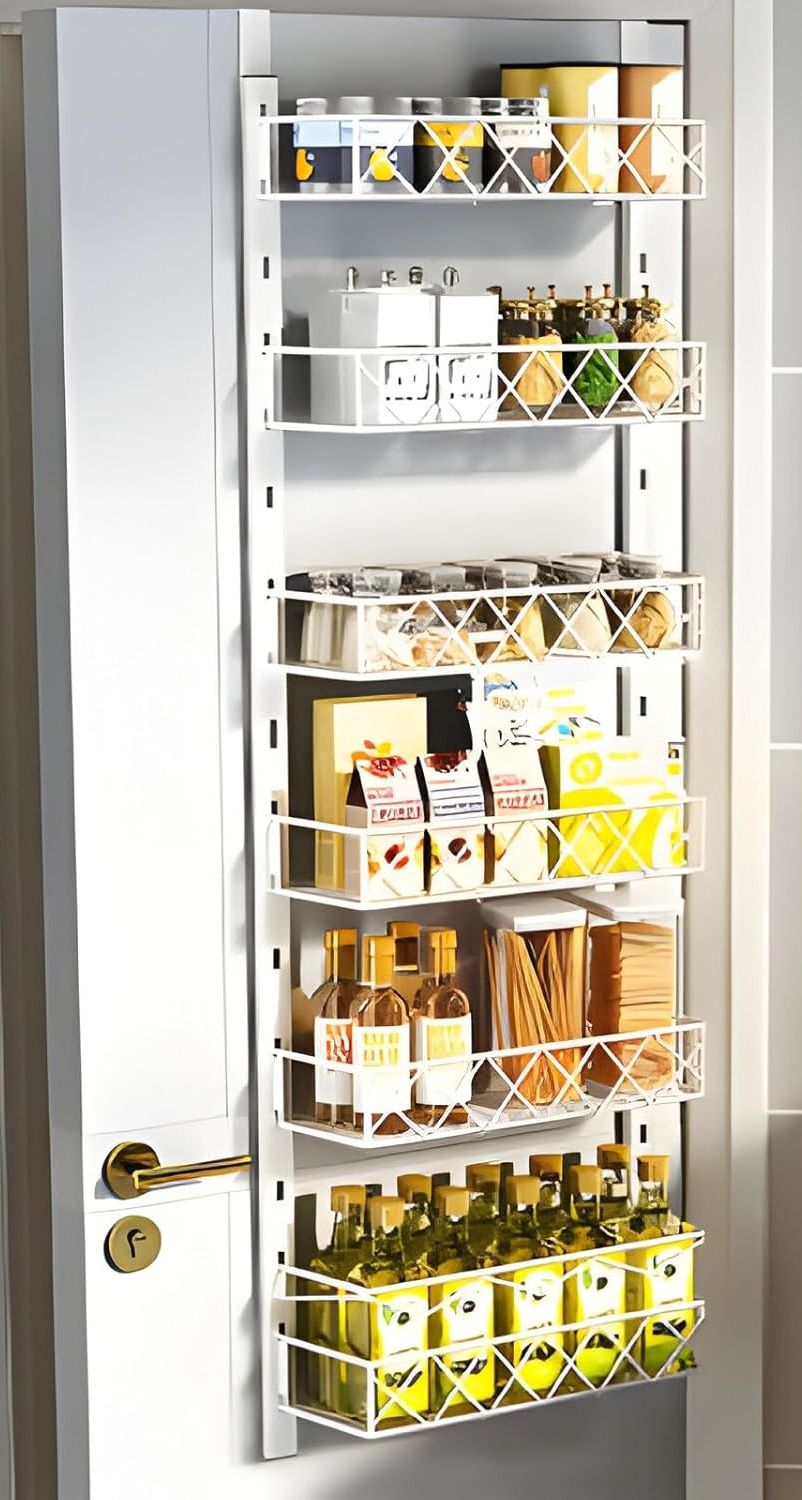 CARLA HOME 6 Tier Adjustable Baskets Over Door Pantry Organiser for Home Kitchen