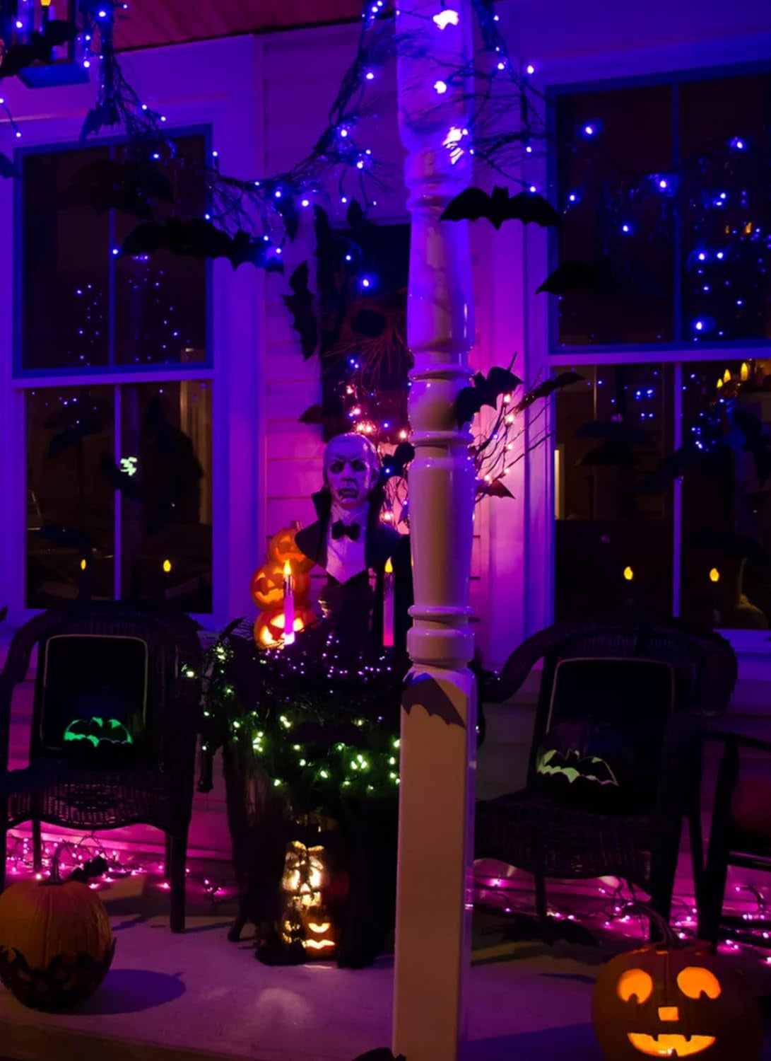 Halloween String Lights Outdoor, 33Feet 100 LED Waterproof Christmas Lights with 8 Lighting Modes for Halloween Garden Party Christmas Xmas Tree Lights Decor(Purple)