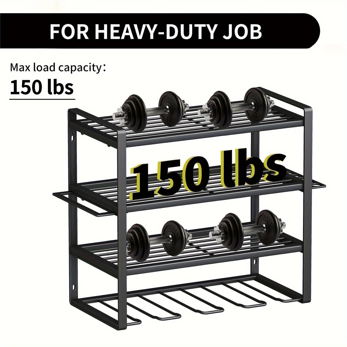 NNETM 4-Layer Wall Mount Drill Holder Rack Organizer
