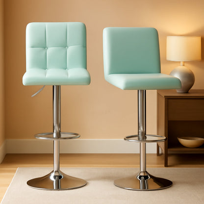 Tiffany Blue Adjustable Kitchen Bar Stools Set of 2