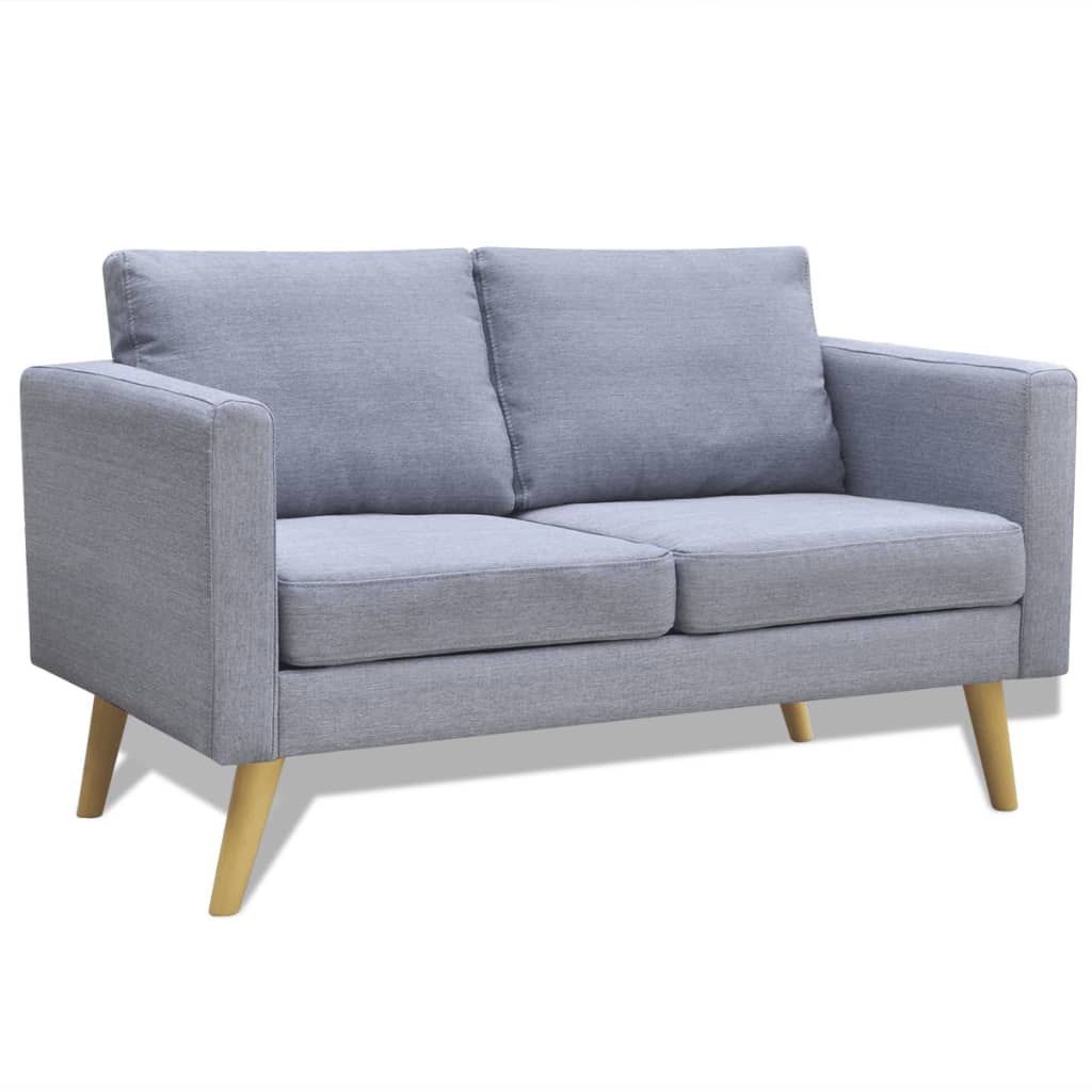 NNEVL Sofa 2-Seater Fabric Light Grey