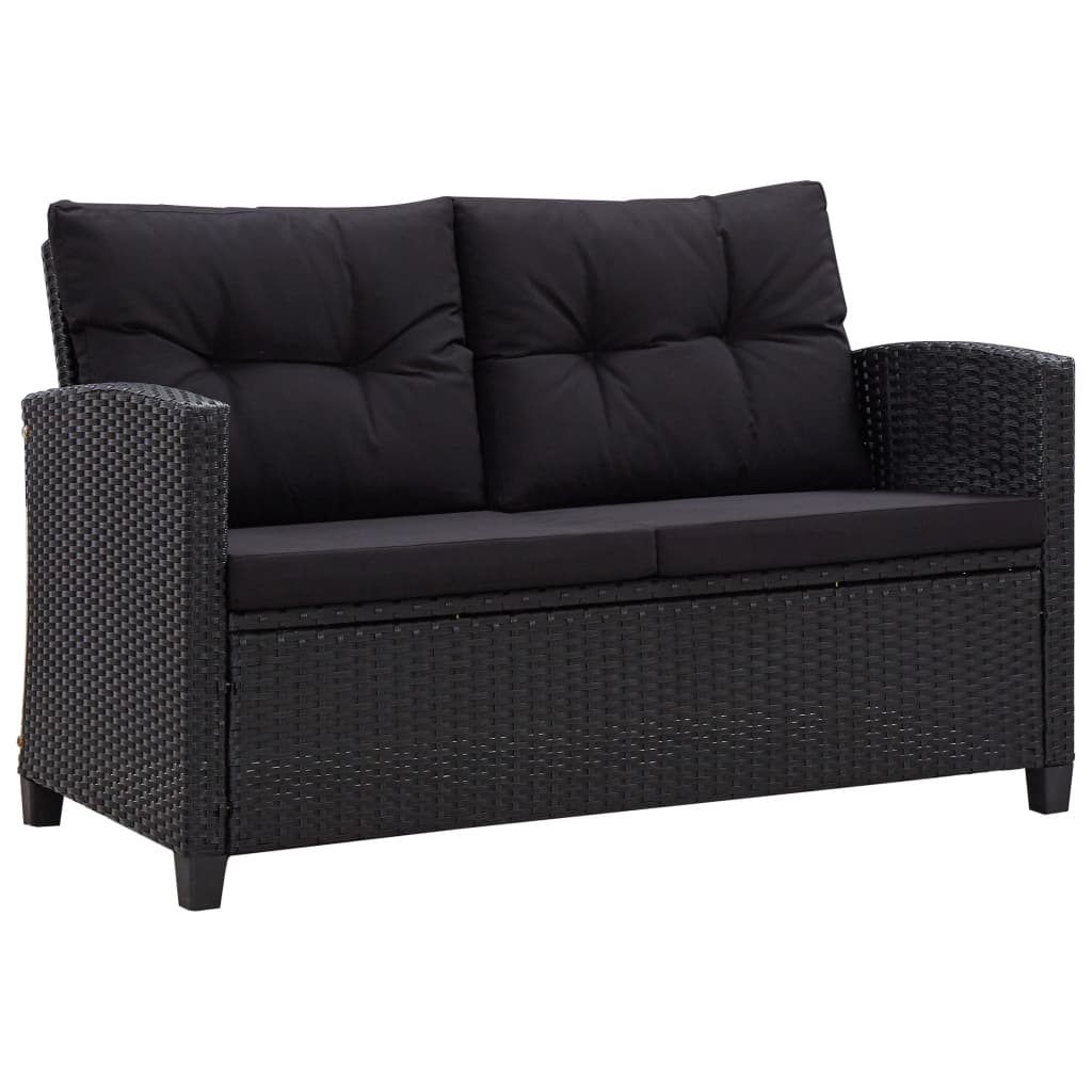 NNEVL 6 Piece Garden Sofa Set with Cushions Poly Rattan Black