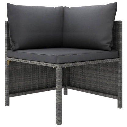 NNEVL 5 Piece Garden Sofa Set with Cushions Grey Poly Rattan