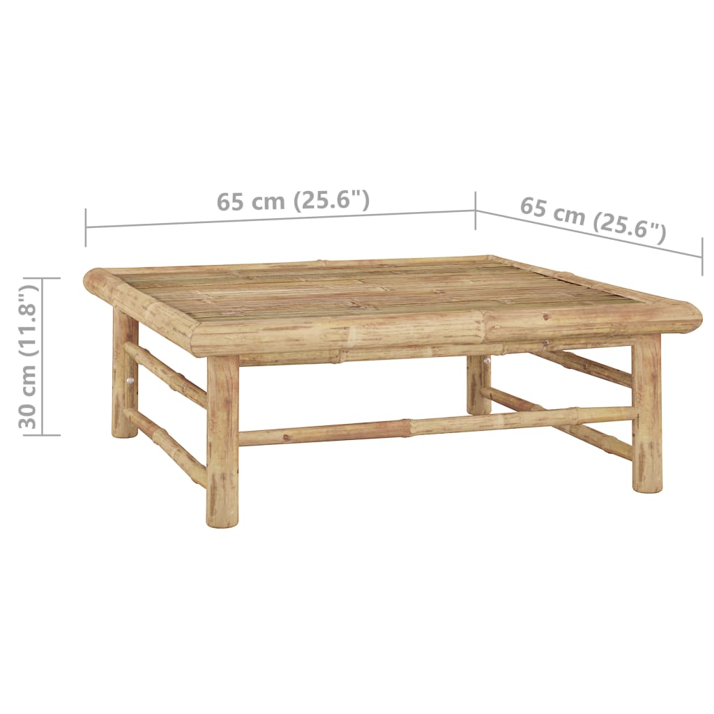 NNEVL Garden Table 65x65x30 cm Bamboo