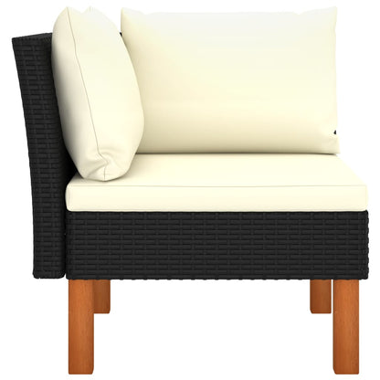 NNEVL Corner Sofa Poly Rattan and Solid Eucalyptus Wood