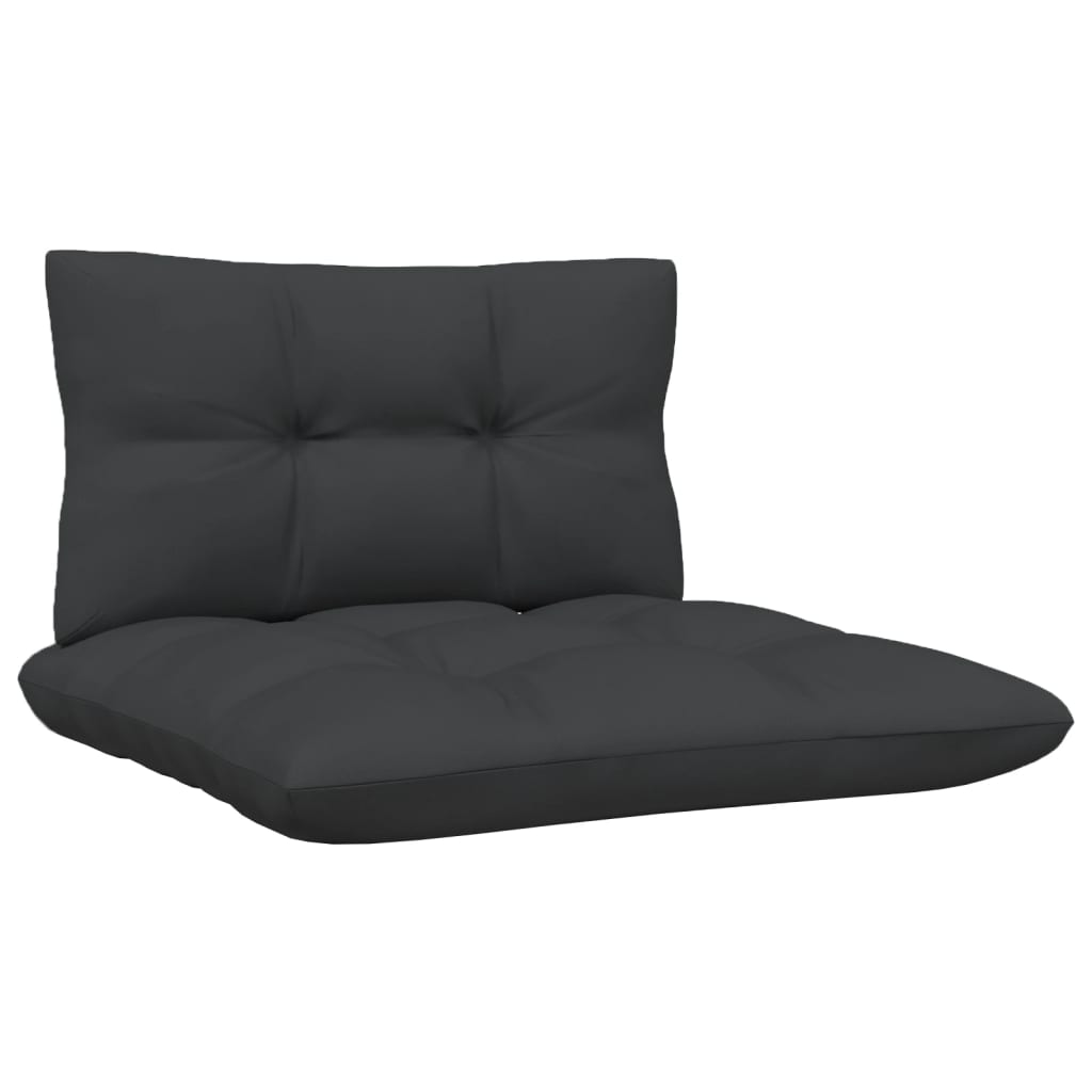 NNEVL Garden Middle Sofa with Cushions Black Solid Pinewood