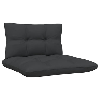 NNEVL Garden Middle Sofa with Cushions Black Solid Pinewood