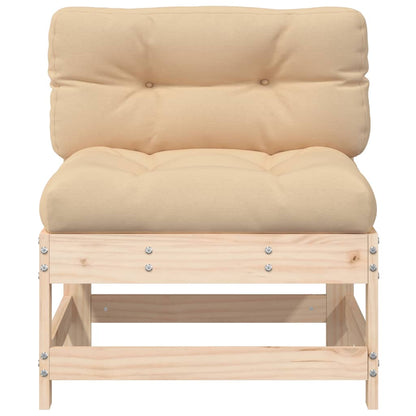 NNEVL Middle Sofa with Cushions Solid Wood Pine