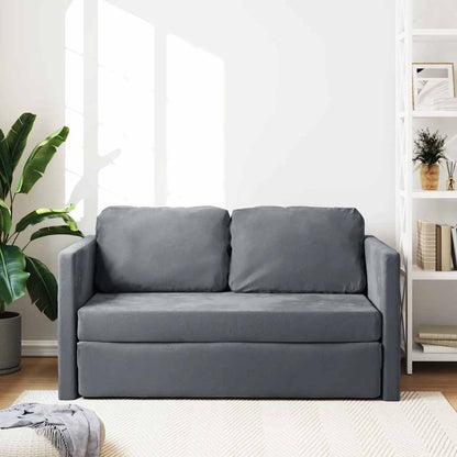 NNEVL Floor Sofa Bed 2-in-1 Dark Grey 122x204x55 cm Velvet