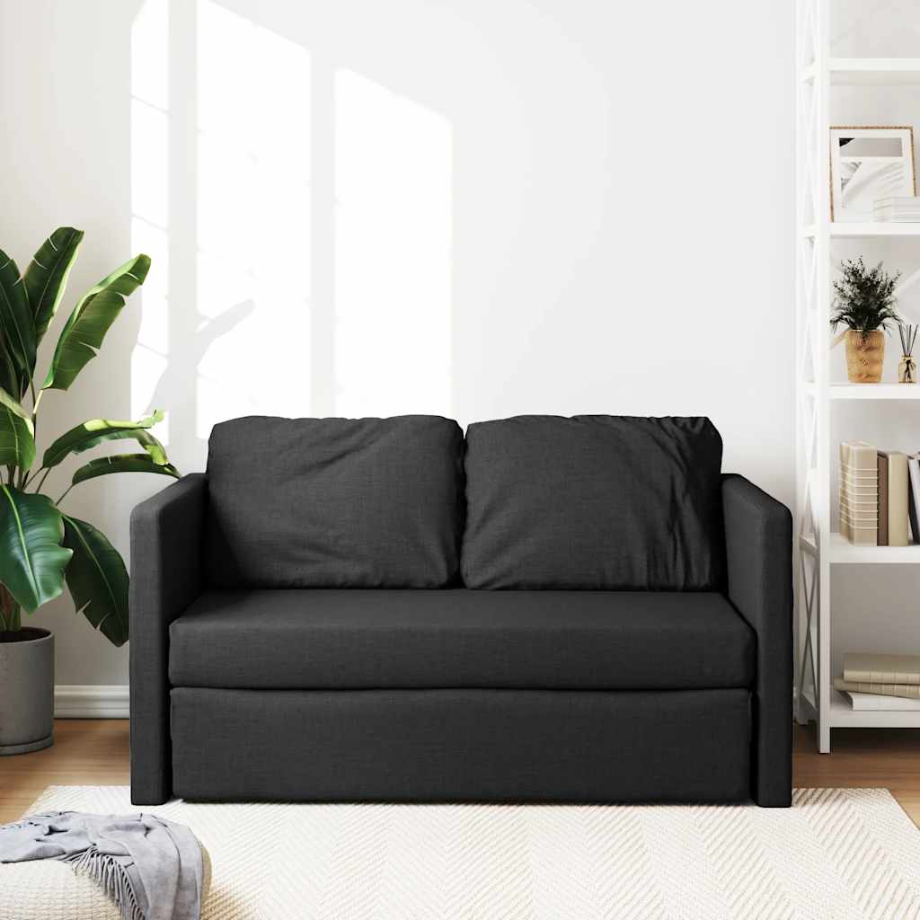 NNEVL Floor Sofa Bed 2-in-1 Black 112x174x55 cm Fabric