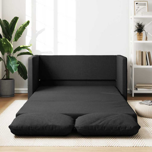 NNEVL Floor Sofa Bed 2-in-1 Black 112x174x55 cm Fabric