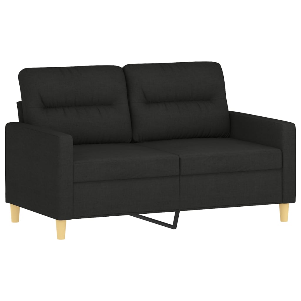 NNEVL 4 Piece Sofa Set with Pillows Black Fabric