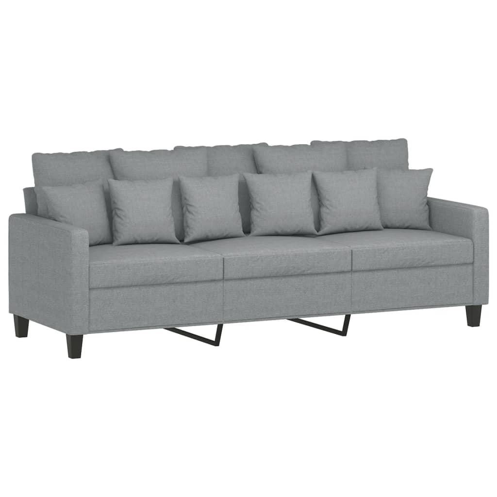 NNEVL 4 Piece Sofa Set with Pillows Light Grey Fabric
