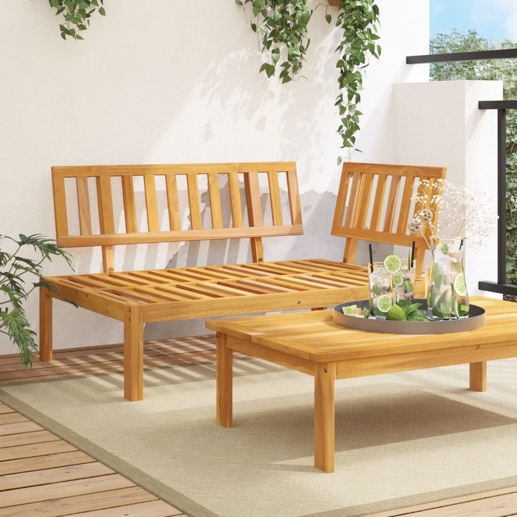 NNEVL Garden Pallet Corner Sofa Solid Wood Acacia