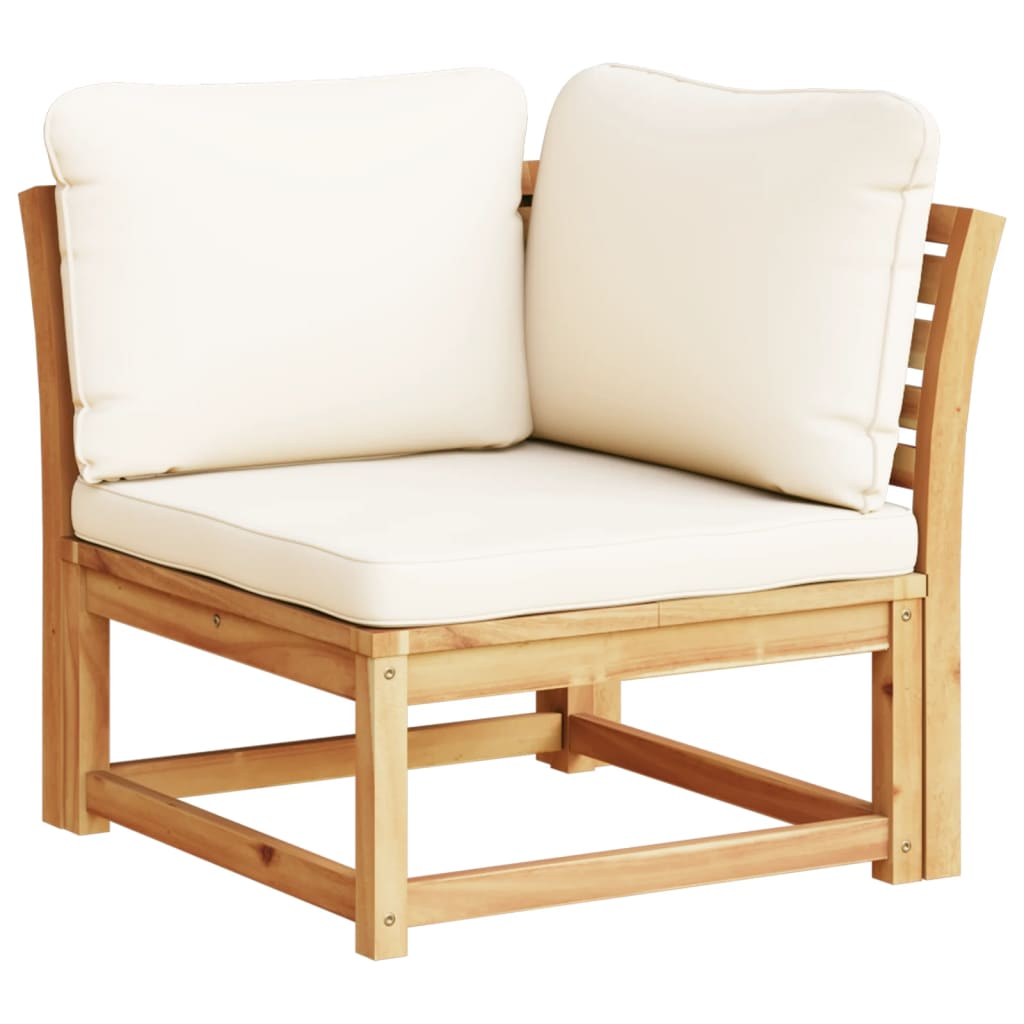NNEVL Garden Sofa Corner with Cushions 73x73x65 cm Solid Wood Acacia