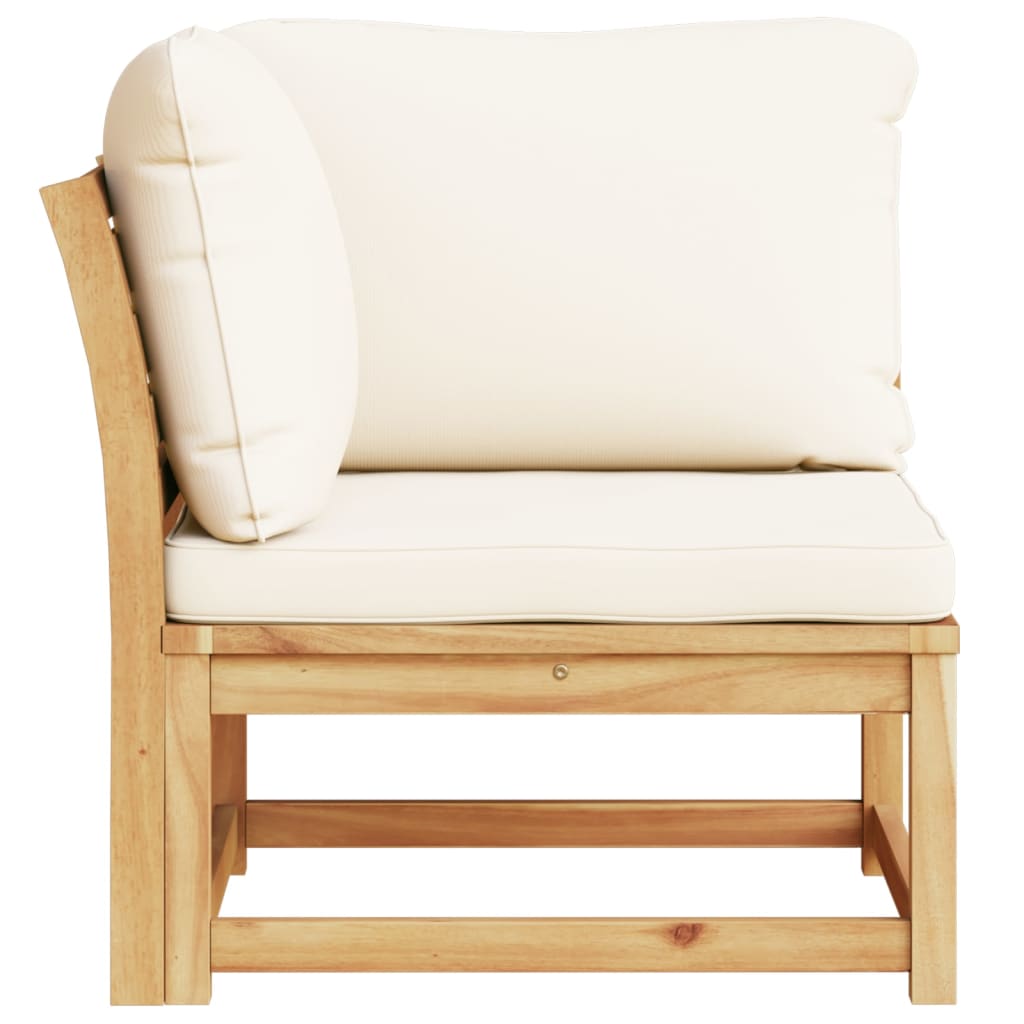 NNEVL Garden Sofa Corner with Cushions 73x73x65 cm Solid Wood Acacia