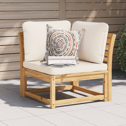 NNEVL Garden Sofa Corner with Cushions 73x73x65 cm Solid Wood Acacia