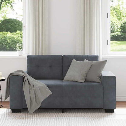 NNEVL Loveseat Sofa Dark Grey 120 cm Velvet
