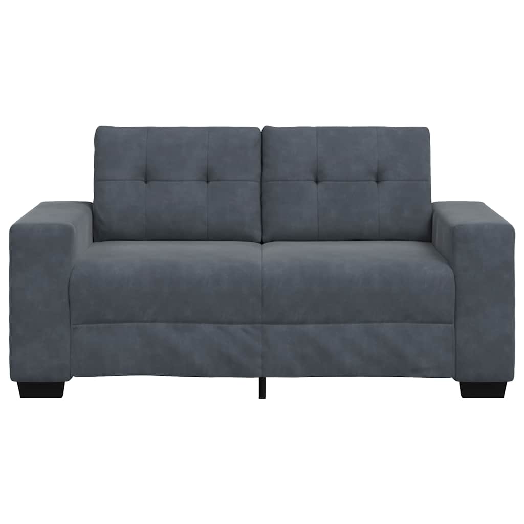 NNEVL Loveseat Sofa Dark Grey 120 cm Velvet