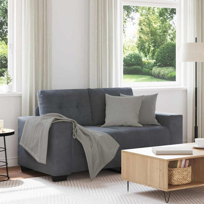 NNEVL Loveseat Sofa Dark Grey 120 cm Velvet