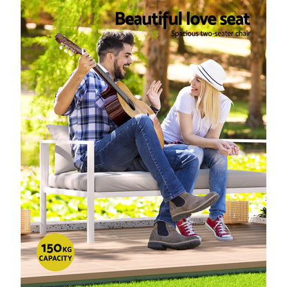 NNEDSZ Gardeon 4 Seater Outdoor Sofa Set Aluminium Lounge Setting