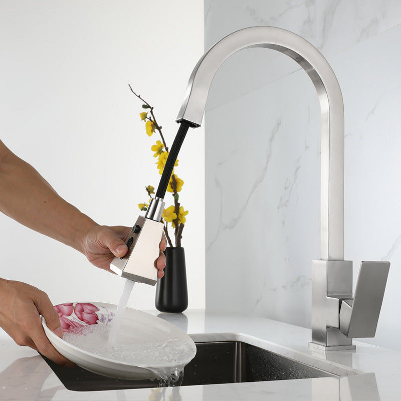 Square Kitchen Pull-Out Faucet