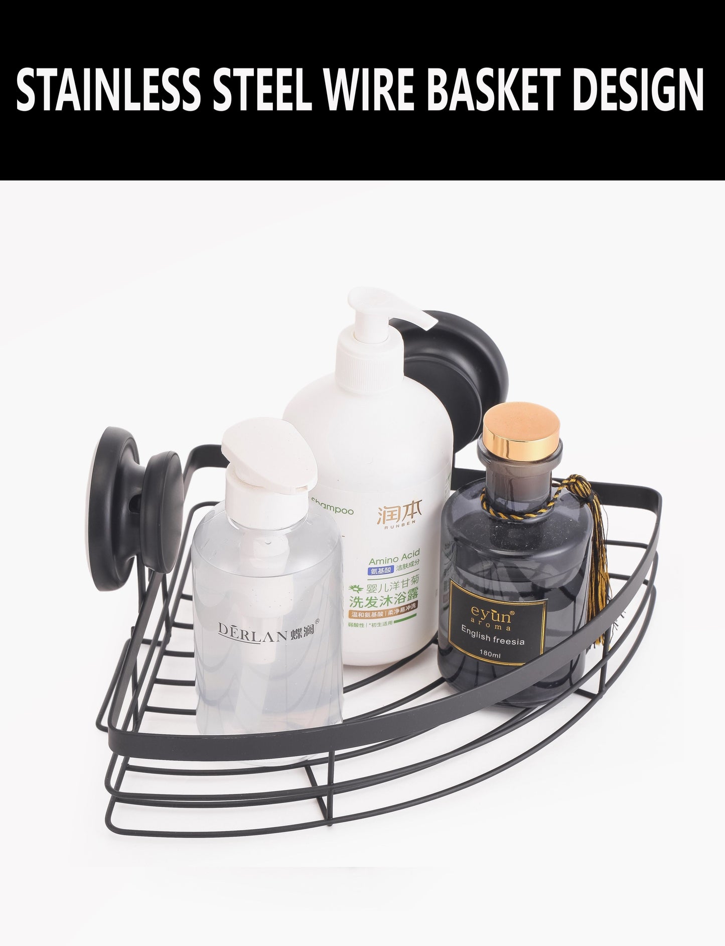 NNEDSZ 2 Pack Round Corner Shower Caddy Shelf Basket Rack with Premium Vacuum Suction Cup No-Drilling for Bathroom and Kitchen