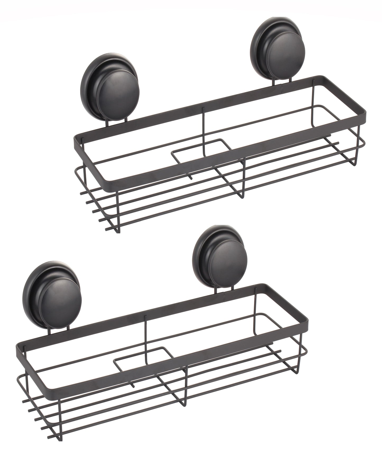 NNEDSZ 2 Pack Rectangular Corner Shower Caddy Shelf Basket Rack with Premium Vacuum Suction Cup No-Drilling for Bathroom and Kitchen