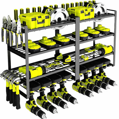 NNEDSZ Large Power Tool Organizer 4 Layers Garage Tool Storage Rack Workshop Tool Shelf Drill Pliers Hammer Rack