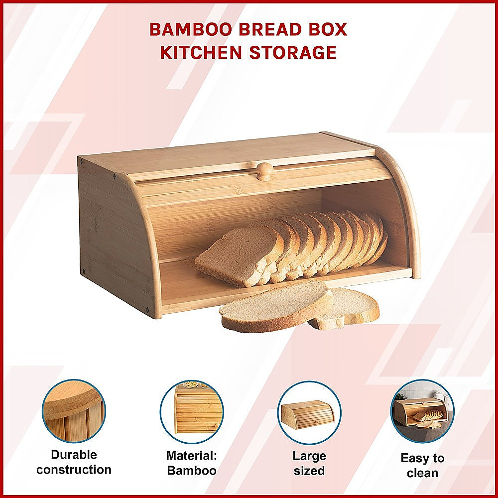 NNEDSZ Bamboo Bread Box Kitchen Storage