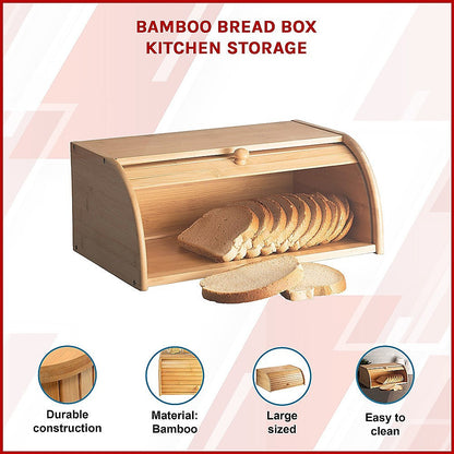 NNEDSZ Bamboo Bread Box Kitchen Storage