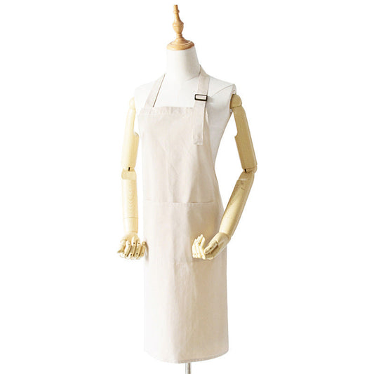 NNEDSZ Off White Waterproof & Oil-Proof Apron - Adjustable Kitchen Apron with Pockets