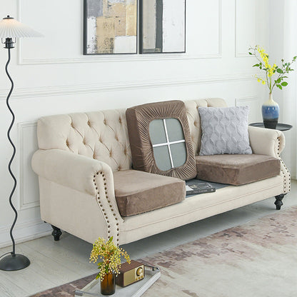 NNEDSZ 2 Pcs Brown Elegant Polyester Sofa Cover - Full Protection Against Cat Scratches & Wear