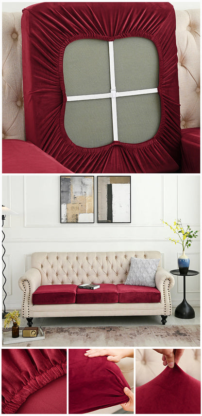 NNEDSZ 2 Pcs Claret Elegant Polyester Sofa Cover - Full Protection Against Cat Scratches & Wear