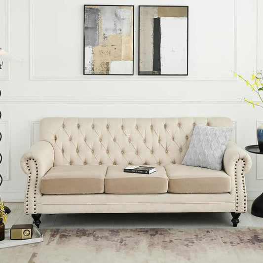 NNEDSZ 2 Pcs Light Grey Elegant Polyester Sofa Cover - Full Protection Against Cat Scratches & Wear