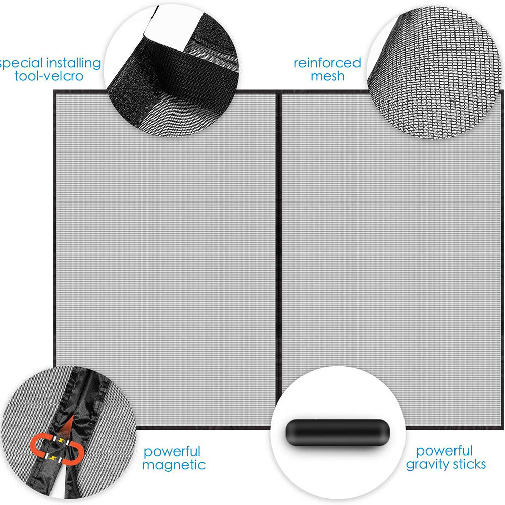 No-Drill Magnetic Garage Door Screen - Polyester Mosquito Net Curtain, Cross-border Home Summer Velcro Garage Door Mesh (244x214cm)