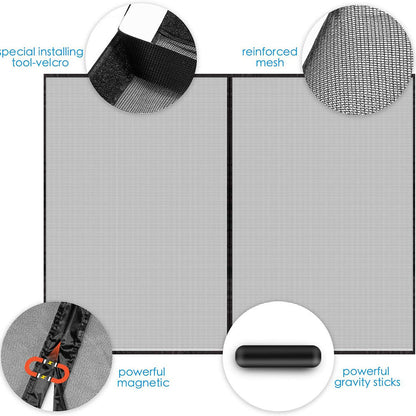 No-Drill Magnetic Garage Door Screen - Polyester Mosquito Net Curtain, Cross-border Home Summer Velcro Garage Door Mesh (244x214cm)