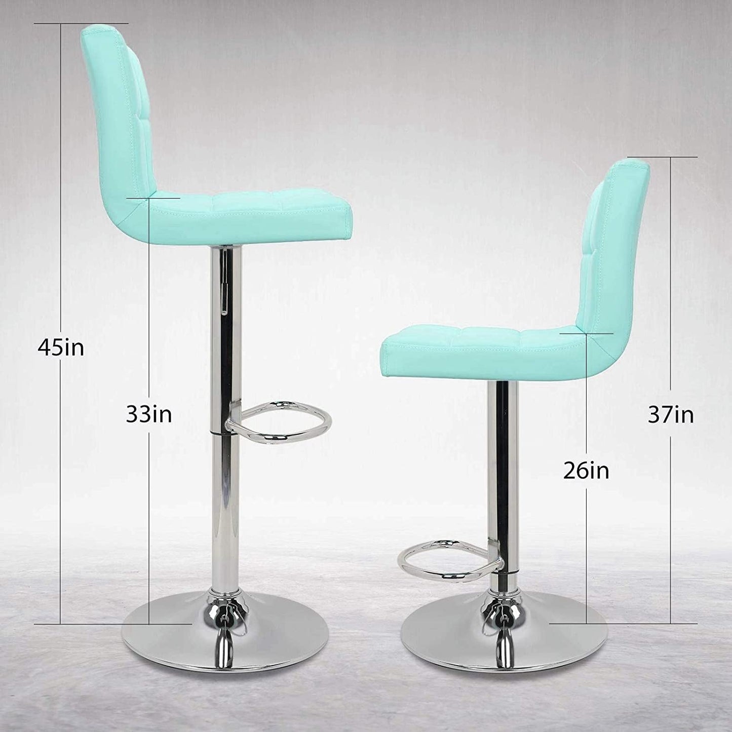 Tiffany Blue Adjustable Kitchen Bar Stools Set of 2