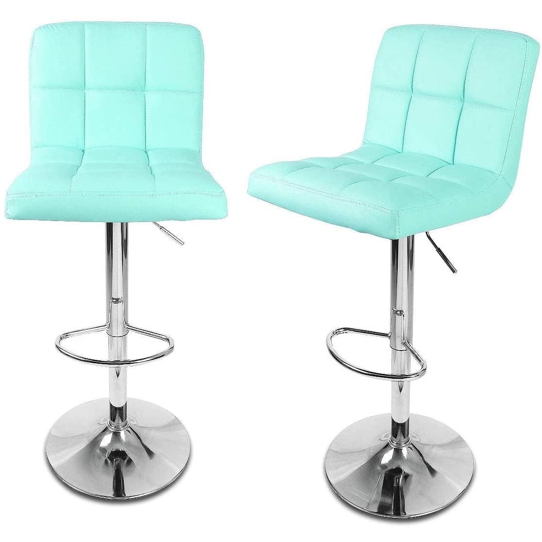 Tiffany Blue Adjustable Kitchen Bar Stools Set of 2