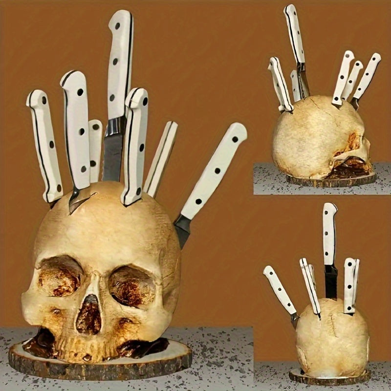 Skull Knife Holder Kitchen Storage Rack