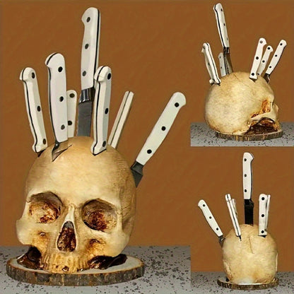 Skull Knife Holder Kitchen Storage Rack