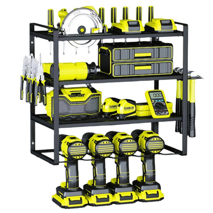 4-Layer Wall Mount Drill Holder Rack Organizer