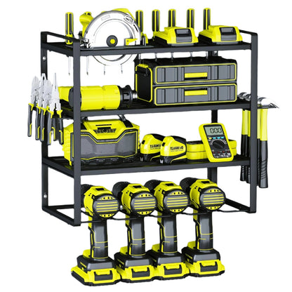 NNETM 4-Layer Wall Mount Drill Holder Rack Organizer