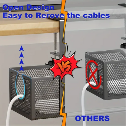NNETM No-Drill Wire Organizer Under-Desk Cable Tray